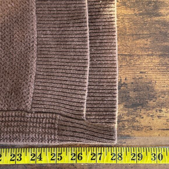 Uniqlo J Jil Sander 100 Wool Cable Chunky Knit Sweater XL Brown Mock Neck EUC - Picture 7 of 11
